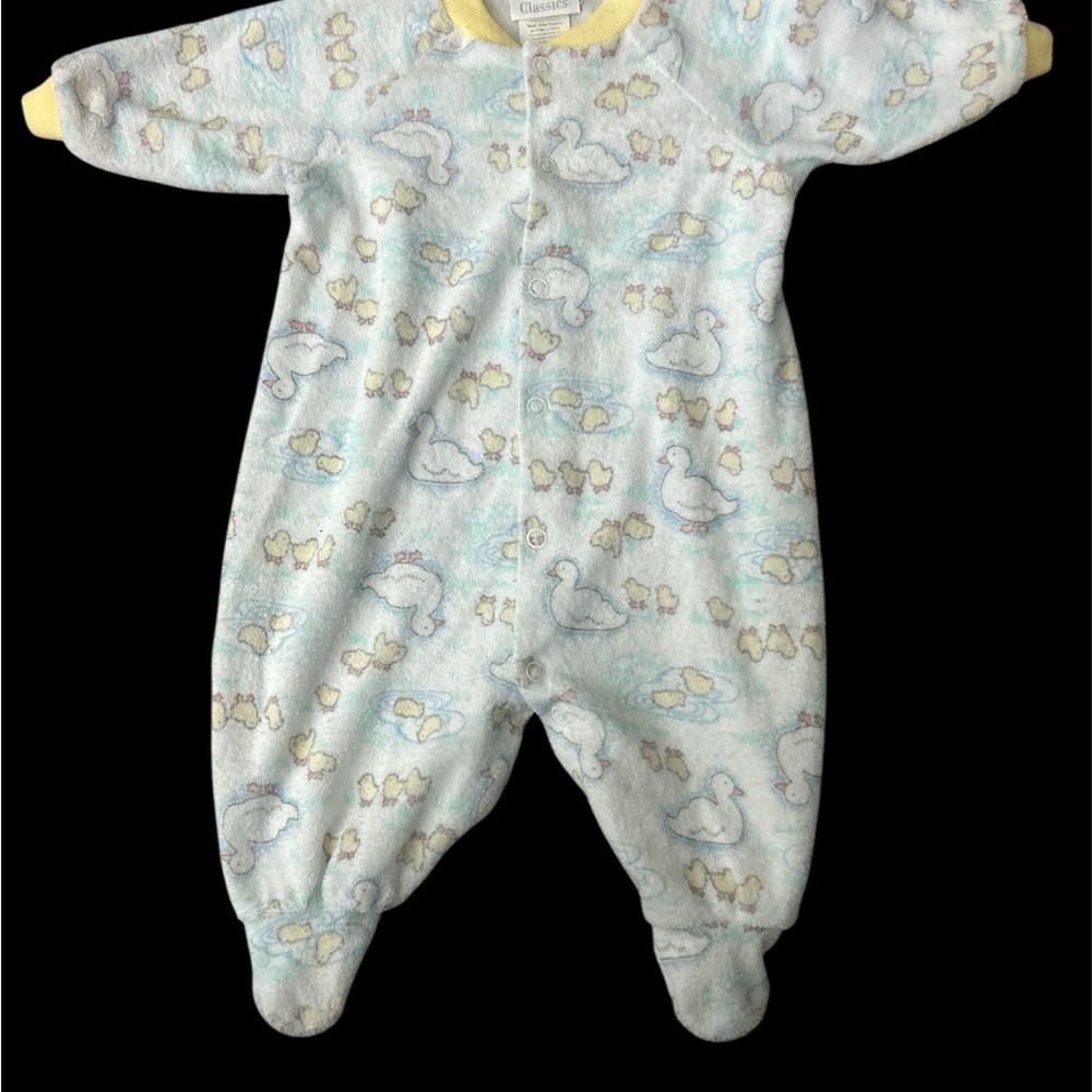 Vintage Carters Baby Duck Print One Piece Sz 0-3 months
